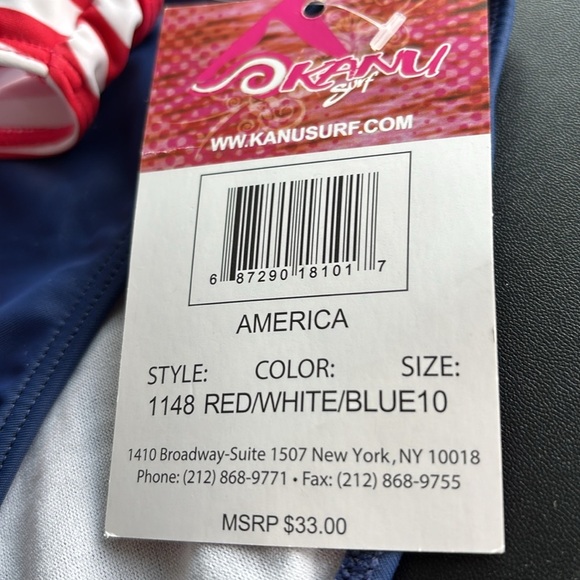 Kanu Surf UPF 50+ America 2 piece bikini, adjustable strap,patriotic.Summer swim - Picture 7 of 7